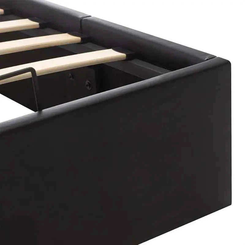 Modern hydraulisch bedframe met multiplex lattenbodem en kunstleren finish