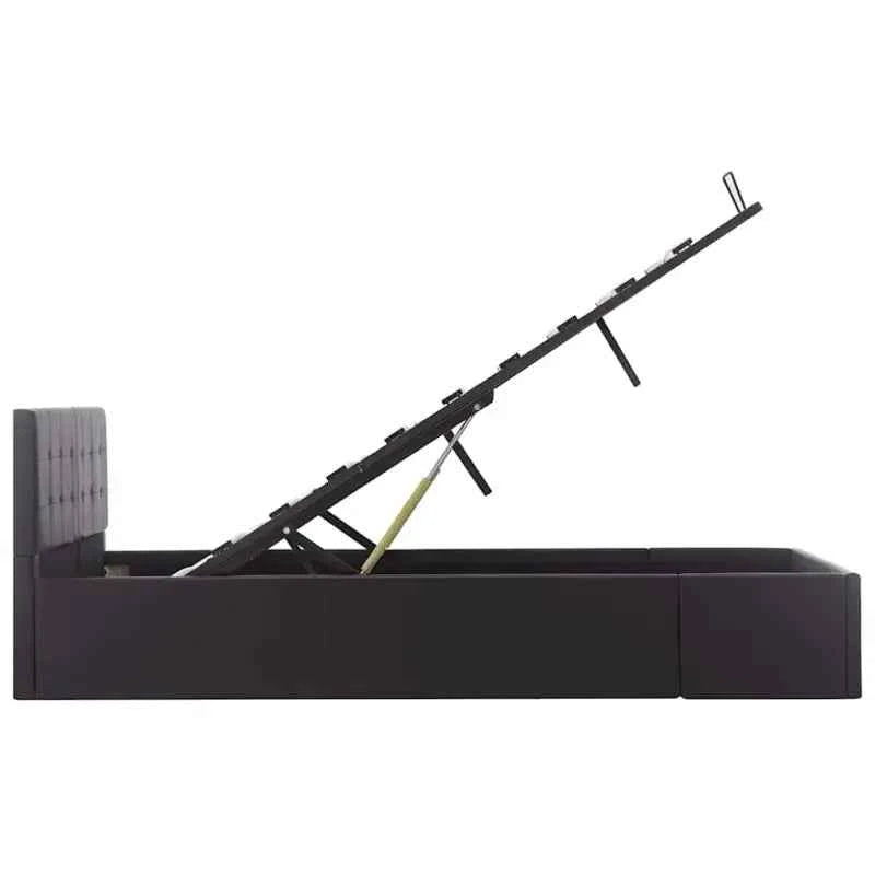 Modern hydraulisch bedframe met multiplex lattenbodem en kunstleren finish