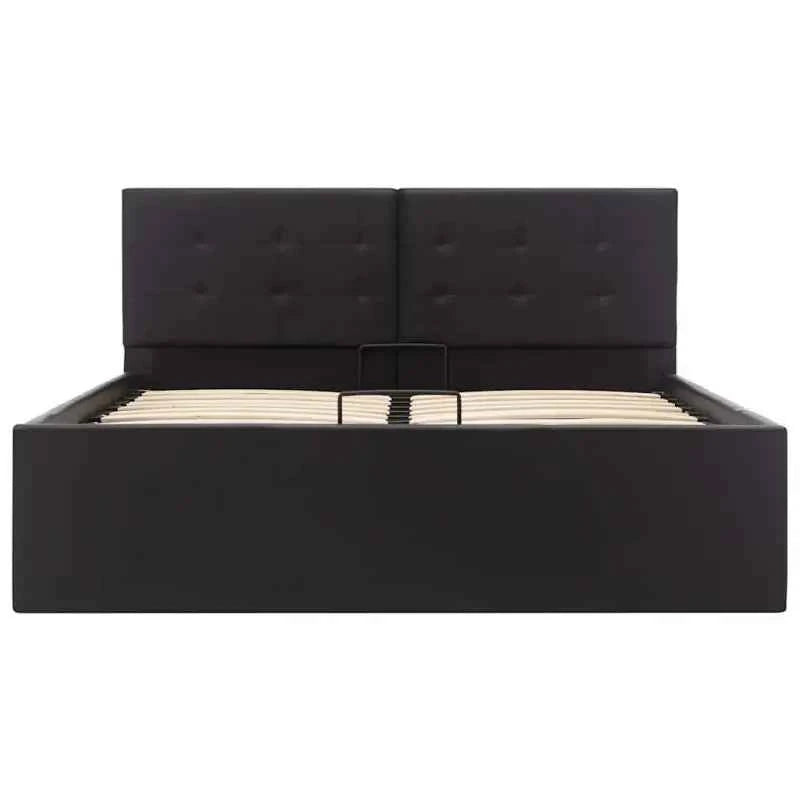 Modern hydraulisch bedframe met multiplex lattenbodem en kunstleren finish