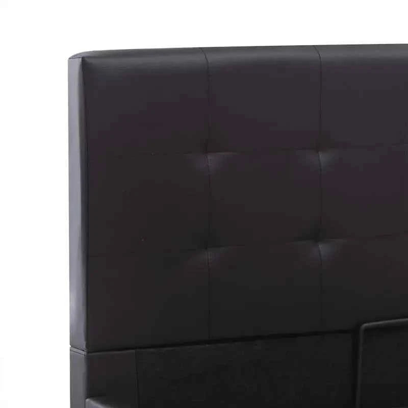 Modern hydraulisch bedframe met multiplex lattenbodem en kunstleren finish