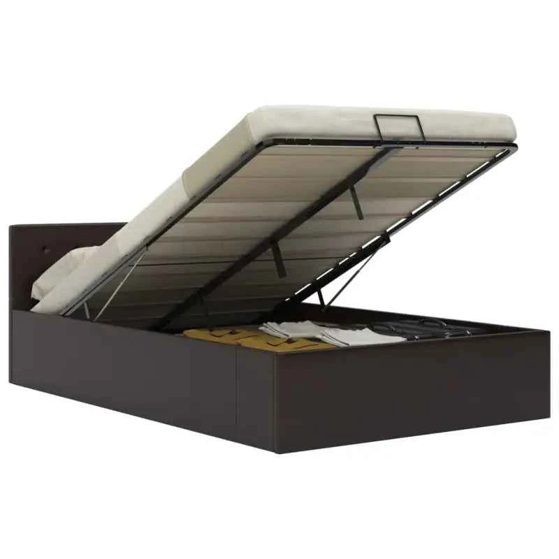 Modern hydraulisch bedframe met multiplex lattenbodem en kunstleren finish