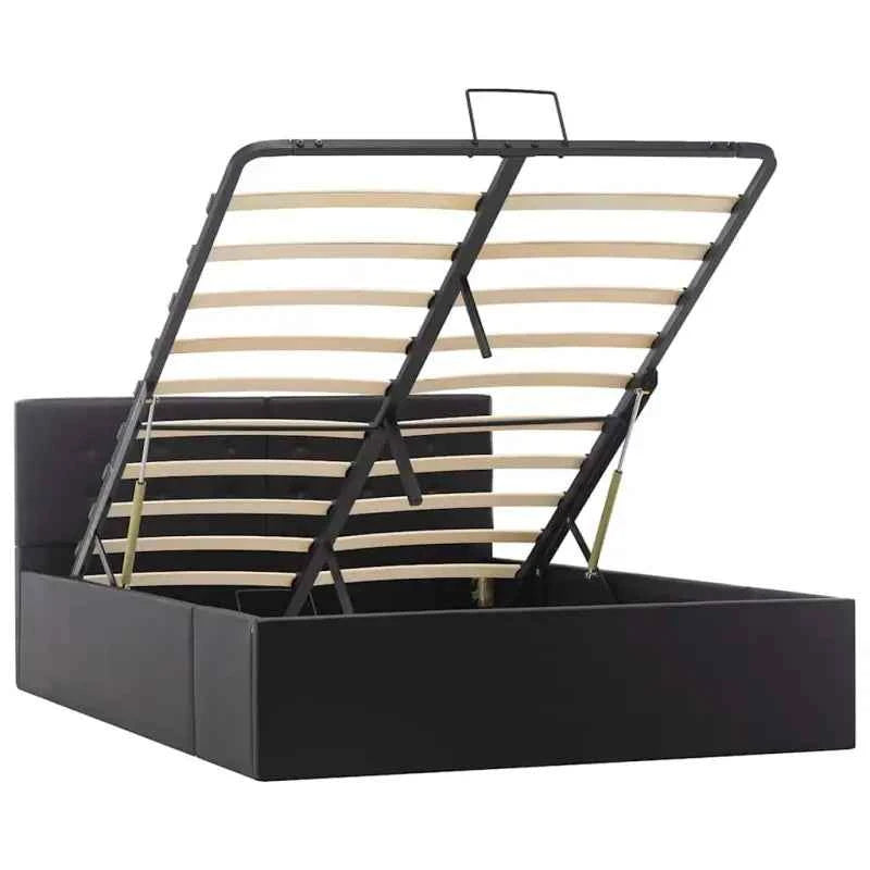 Modern hydraulisch bedframe met multiplex lattenbodem en kunstleren finish