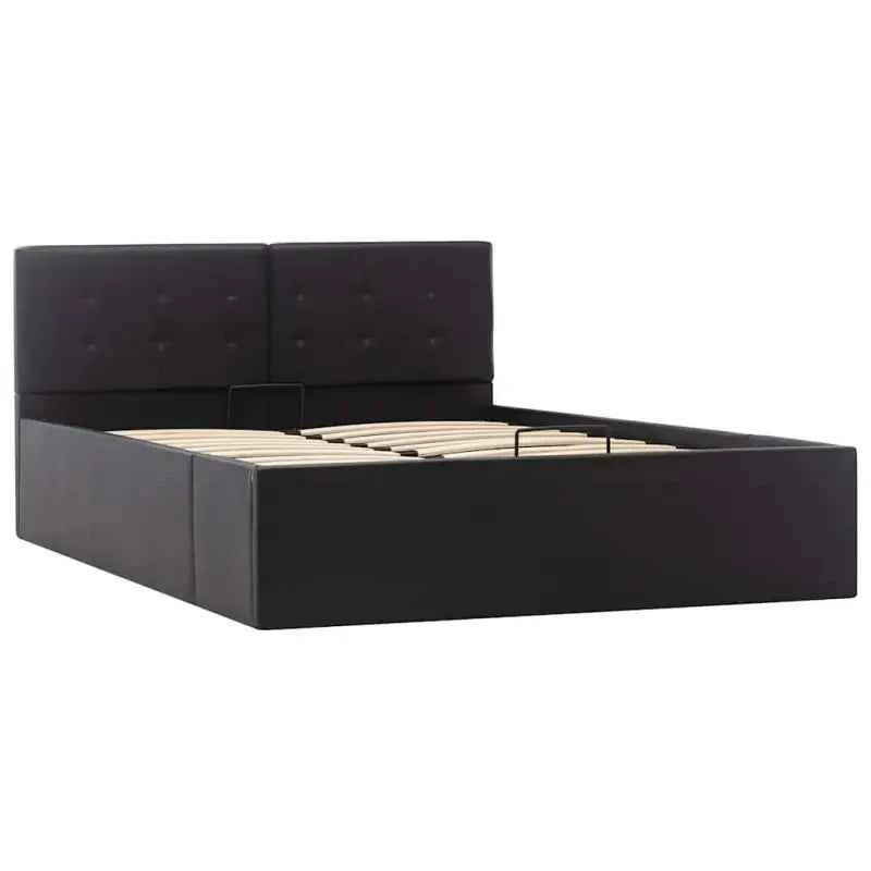 Modern hydraulisch bedframe met multiplex lattenbodem en kunstleren finish