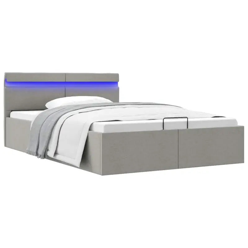 Modern hydraulisch bedframe met multiplex lattenbodem en robuuste bouw - Lichtgrijs / 140 x 200 cm - Bedden & bedframes