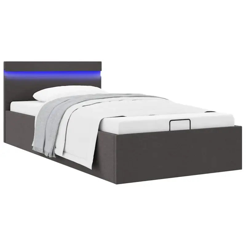 Modern hydraulisch bedframe met multiplex lattenbodem en robuuste bouw - Donkergrijs / 90 x 200 cm - Bedden & bedframes