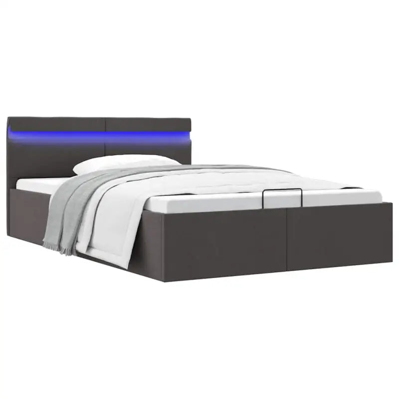 Modern hydraulisch bedframe met multiplex lattenbodem en robuuste bouw - Donkergrijs / 120 x 200 cm - Bedden & bedframes