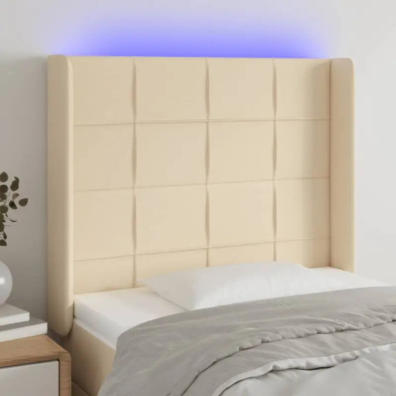Modern LED Hoofdbord voor een stijlvol slaapkamerinterieur - Crème / 103 x 16 x 118/128 cm / 1 - Hoofdborden