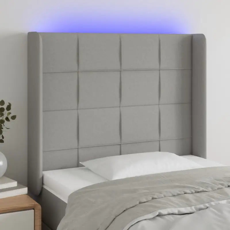 Modern LED Hoofdbord voor een stijlvol slaapkamerinterieur - Lichtgrijs / 93 x 16 x 118/128 cm / 1 - Hoofdborden