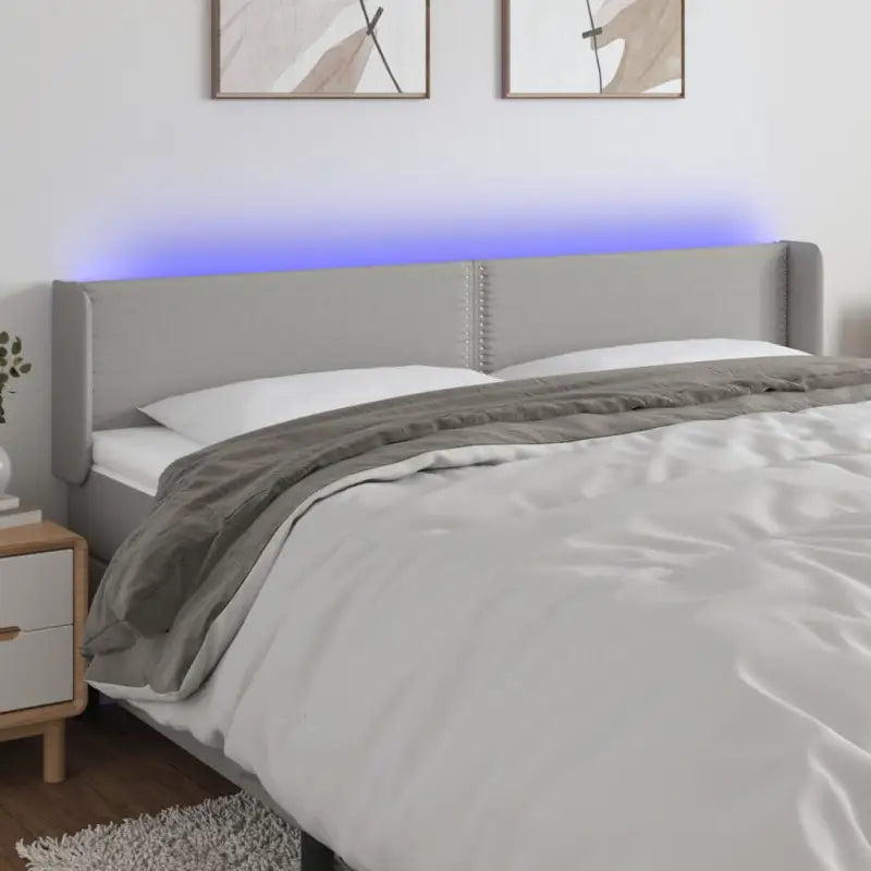 Modern LED Hoofdbord voor een stijlvolle slaapkamer uitstraling - Lichtgrijs / 183 x 16 x 78/88 cm / 1 - Hoofdborden