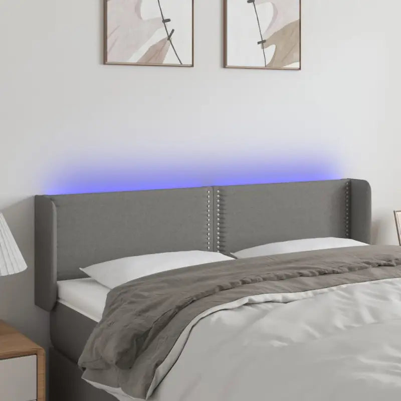 Modern LED Hoofdbord voor een stijlvolle slaapkamer uitstraling - Donkergrijs / 147 x 16 x 78/88 cm / 1 - Hoofdborden