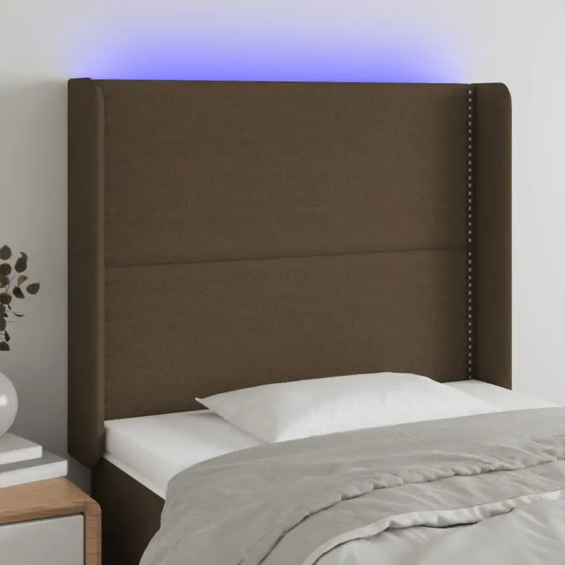 Modern LED Hoofdbord voor een stijlvolle slaapkamer uitstraling - Donkerbruin / 83 x 16 x 118/128 cm / 1 - Hoofdborden