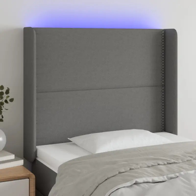 Modern LED Hoofdbord voor een stijlvolle slaapkamer uitstraling - Donkergrijs / 83 x 16 x 118/128 cm / 1 - Hoofdborden