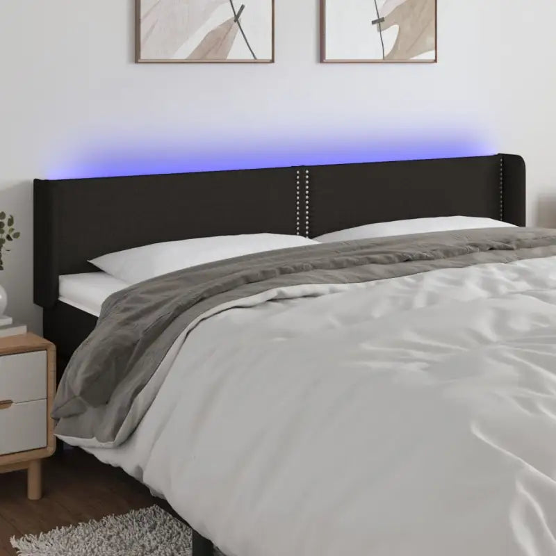 Modern LED Hoofdbord voor een stijlvolle slaapkamer uitstraling - Zwart / 163 x 16 x 78/88 cm / 1 - Hoofdborden