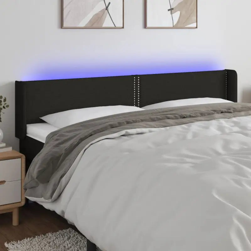 Modern LED Hoofdbord voor een stijlvolle slaapkamer uitstraling - Zwart / 183 x 16 x 78/88 cm / 1 - Hoofdborden