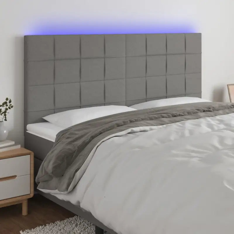 Modern LED Hoofdborden voor een stijlvolle slaapkamer uitstraling - Donkergrijs / 180 x 5 x 118/128 cm / 1