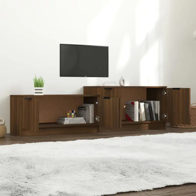 Modern tv-meubel met stevig blad van bewerkt hout - Tv-meubels