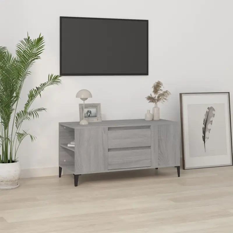 Modern tv-meubel van bewerkt hout met duurzame en stabiele afwerking - Grijs sonoma / 1 - Tv-meubels