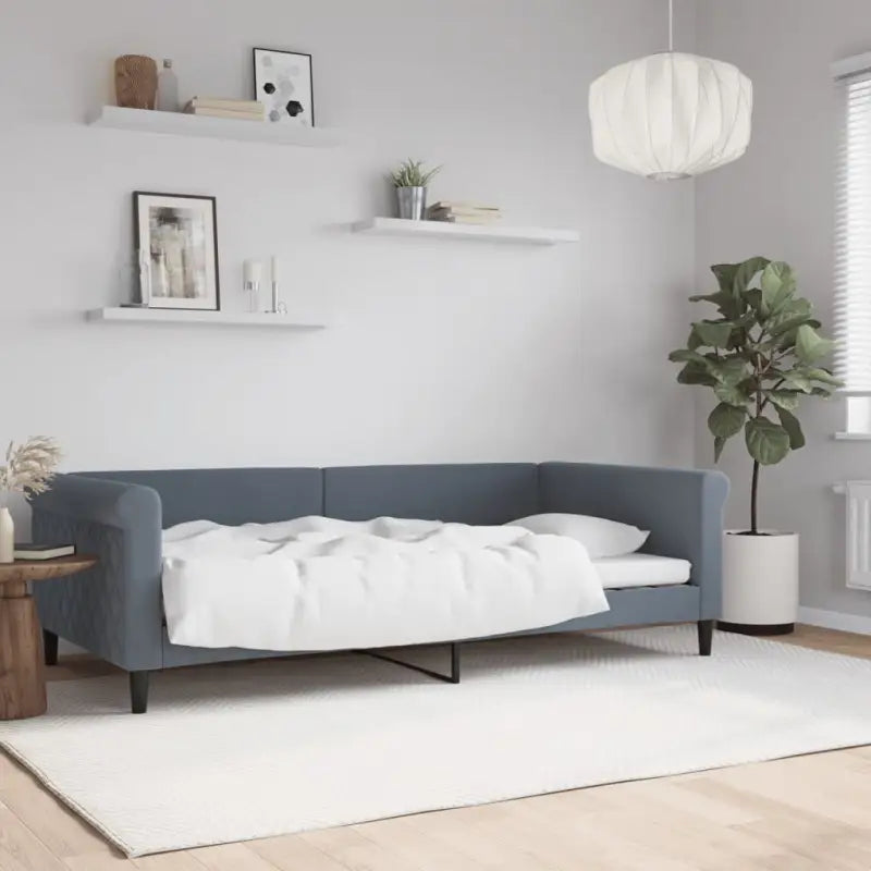 Moderne 2-in-1 slaapbank met onderschuifbed voor woon en slaapkamer - Donkergrijs / 100 x 200 cm / zonder matras