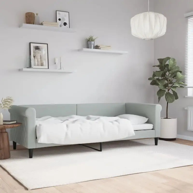 Moderne 2-in-1 slaapbank met onderschuifbed voor woon en slaapkamer - Lichtgrijs / 80 x 200 cm / zonder matras - Bedden