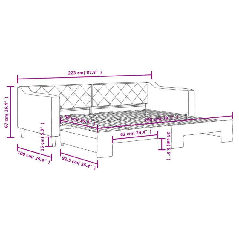 Moderne 2-in-1 slaapbank met onderschuifbed voor woon en slaapkamer - Bedden & bedframes