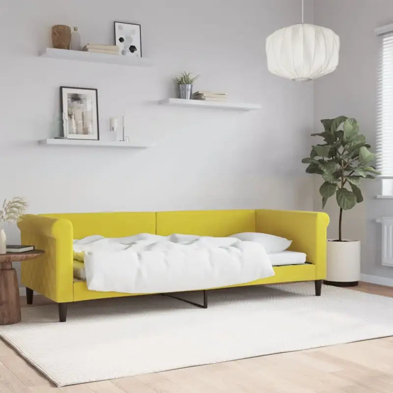 Moderne 2-in-1 slaapbank met onderschuifbed voor woon en slaapkamer - Geel / 80 x 200 cm / zonder matras - Bedden &