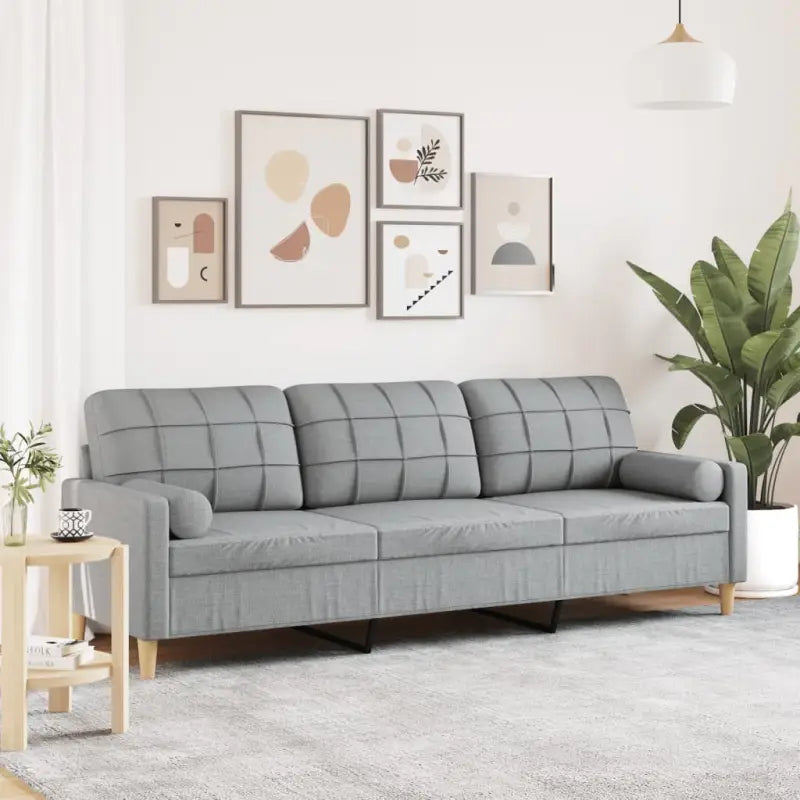 Moderne 2-zitsbank met comfortabele materia vulling voor ontspanning - Lichtgrijs / 210 cm - Banken