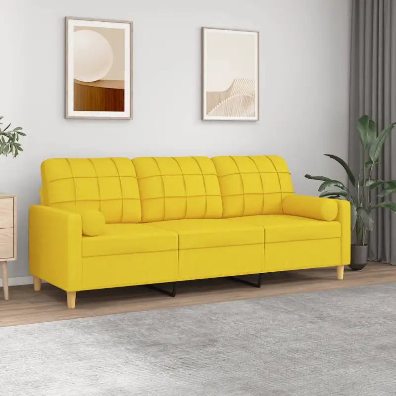 Moderne 2-zitsbank met comfortabele materia vulling voor ontspanning - Lichtgeel / 180 cm - Banken