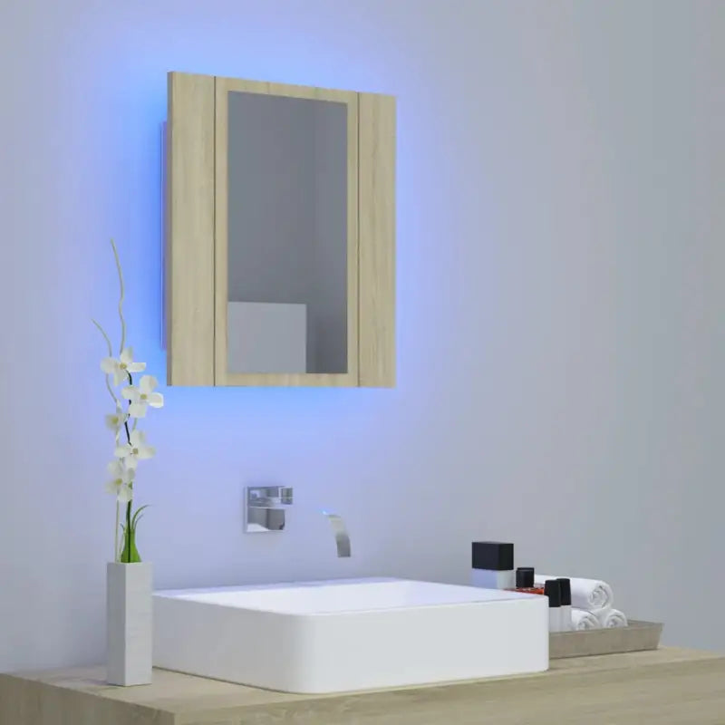 Moderne badkamerkast met spiegel en verstelbare RGB-verlichting - Badkamerkaptafels