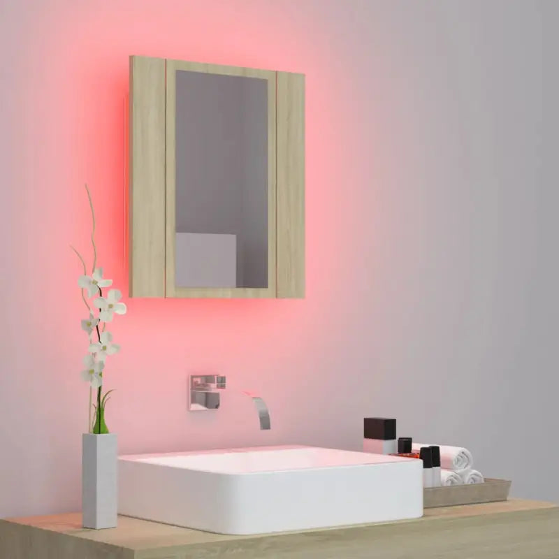 Moderne badkamerkast met spiegel en verstelbare RGB-verlichting - Badkamerkaptafels
