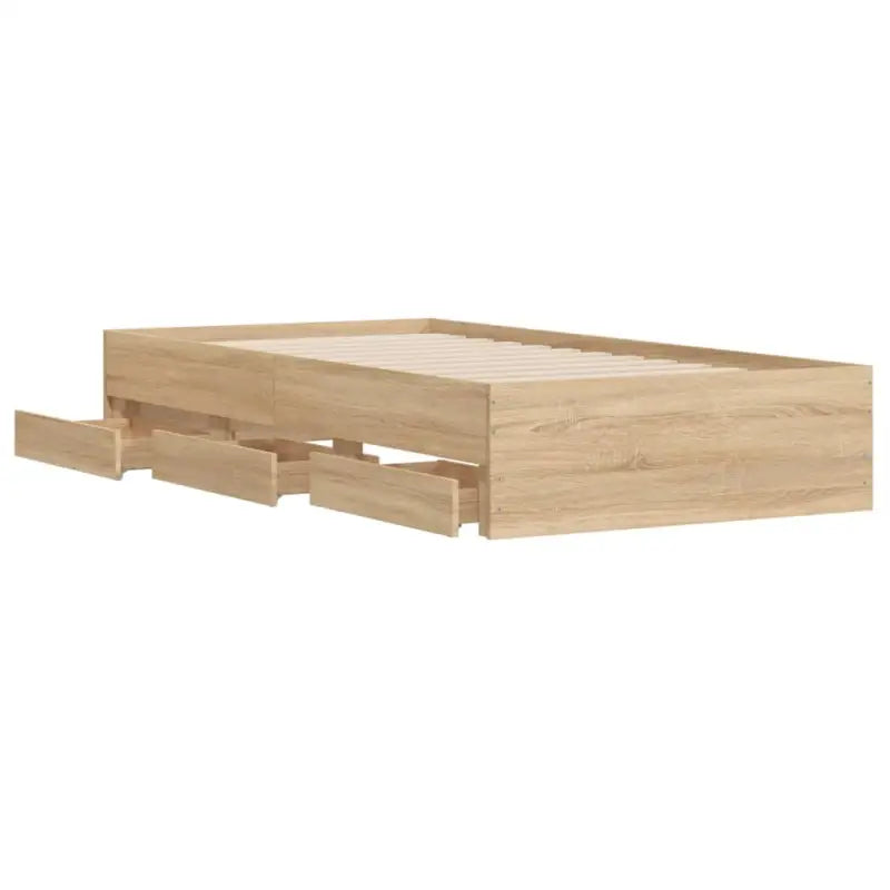 Moderne bedframe met lades van bewerkt hout voor een stijlvolle slaapkamer - Bedden & bedframes