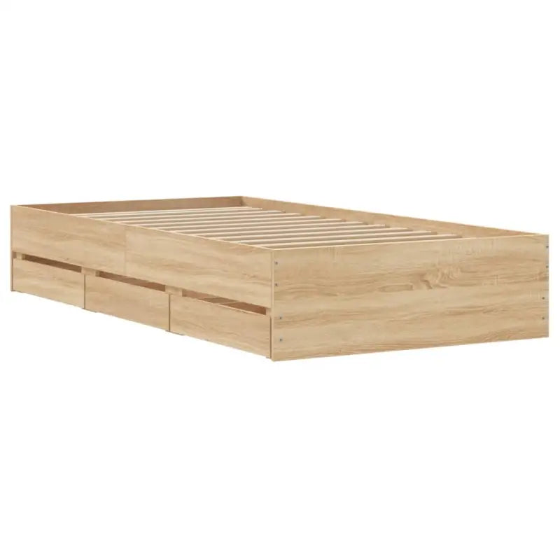 Moderne bedframe met lades van bewerkt hout voor een stijlvolle slaapkamer - Bedden & bedframes