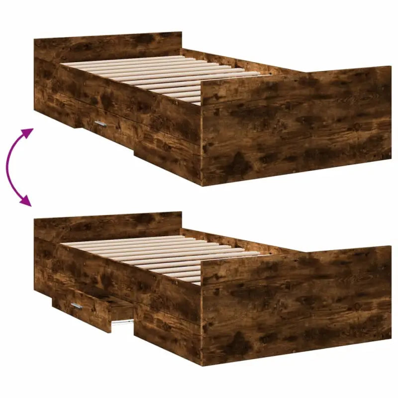 Moderne bedframe met lades van bewerkt hout voor een stijlvolle slaapkamer - Bedden & bedframes