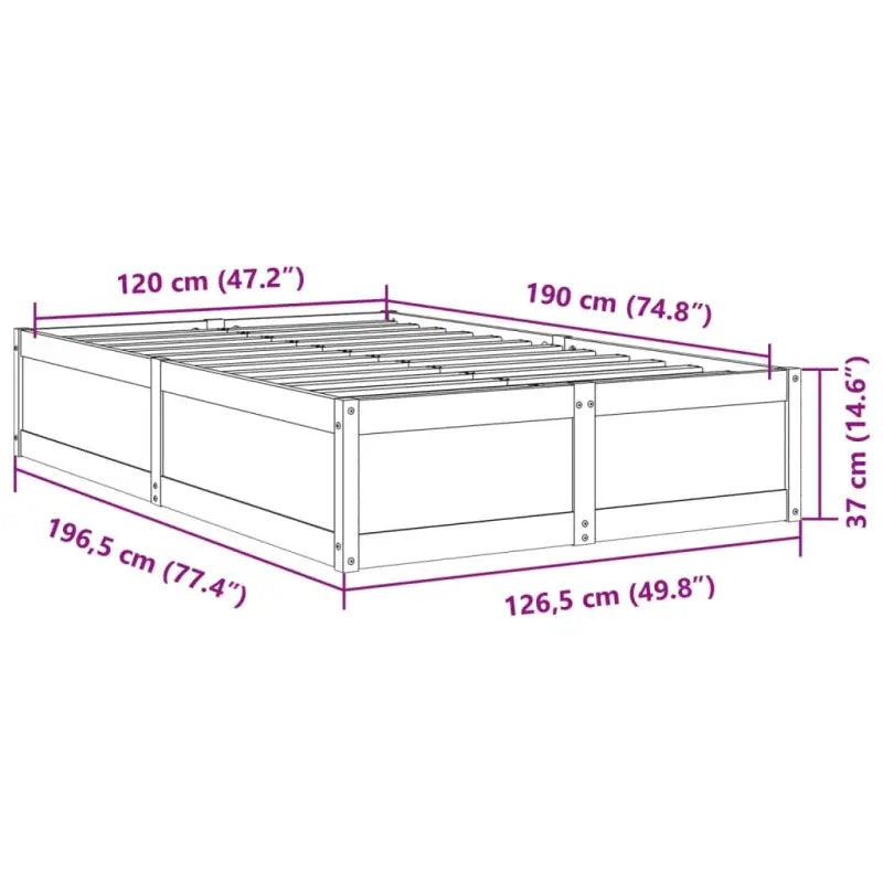 Moderne bedframe van massief grenenhout met multiplex lattenbodem - Bedden & bedframes