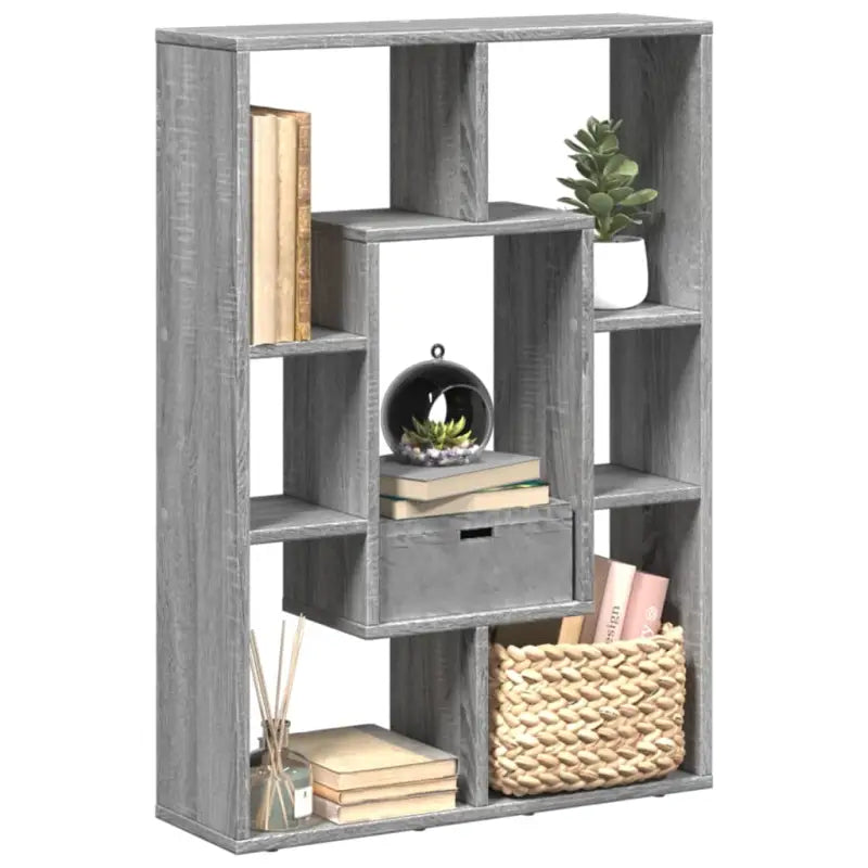 Moderne boekenkast van bewerkt hout voor een stijlvolle inrichting - Grijs sonoma / 1 - Boekenkasten