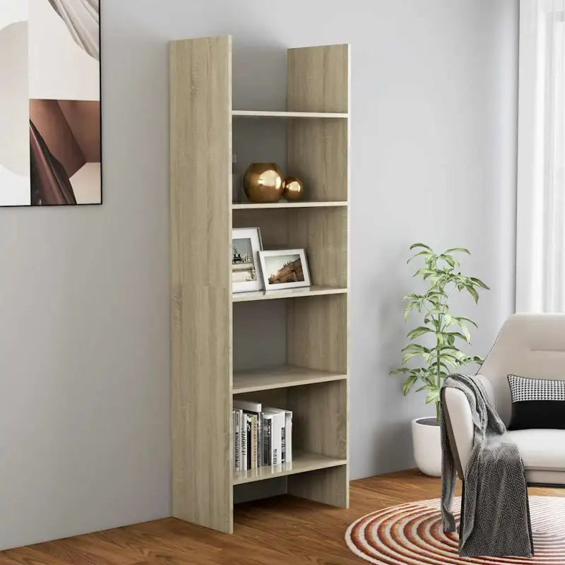 Moderne boekenkast van bewerkt hout voor een stijlvolle uitstraling - Sonoma eiken / 1 - Boekenkasten