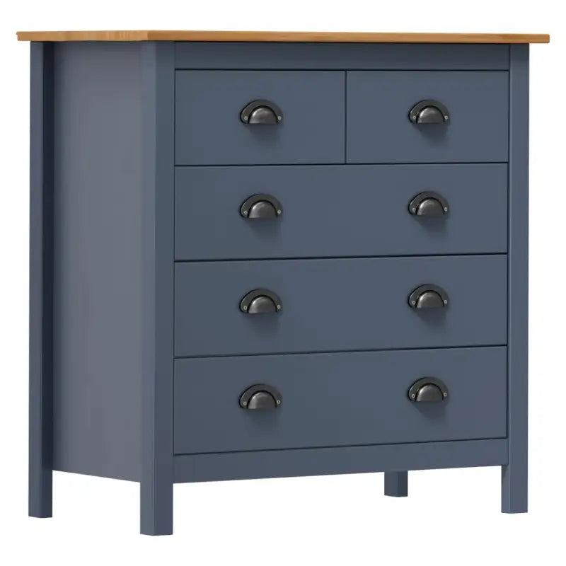 Moderne buffetkast van massief grenenhout met vier lades - Grijs / 79 x 40 x 80 cm / 1 - Dressoirs & buffetkasten