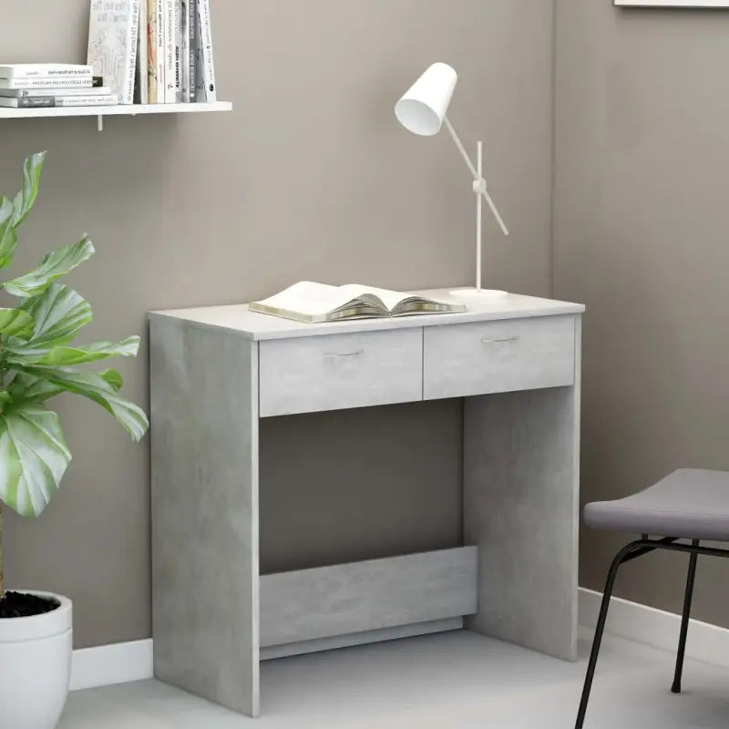 Moderne Bureau van bewerkt hout met eenvoudig schoon te maken oppervlak - Betongrijs - Bureaus