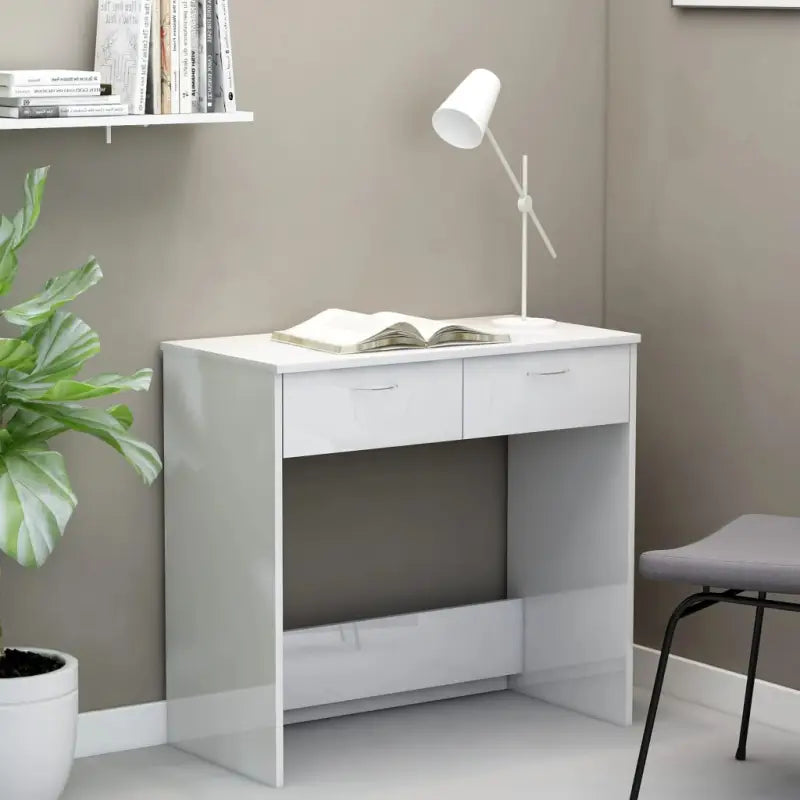 Moderne Bureau van bewerkt hout met eenvoudig schoon te maken oppervlak - Hoogglans wit - Bureaus