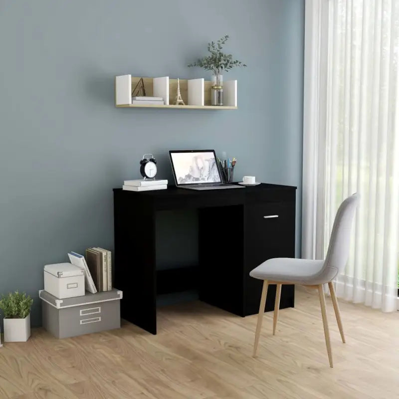 Moderne bureau van bewerkt hout voor een strakke studie- of werkplek - Zwart - Bureaus