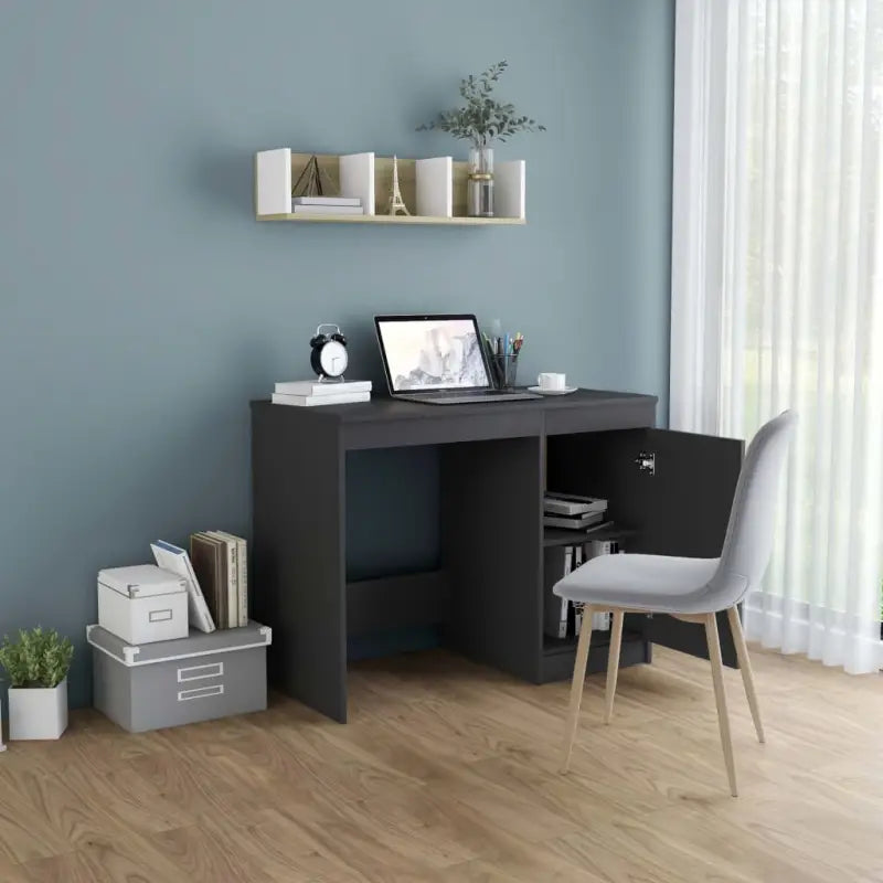 Moderne bureau van bewerkt hout voor een strakke studie- of werkplek - Grijs - Bureaus