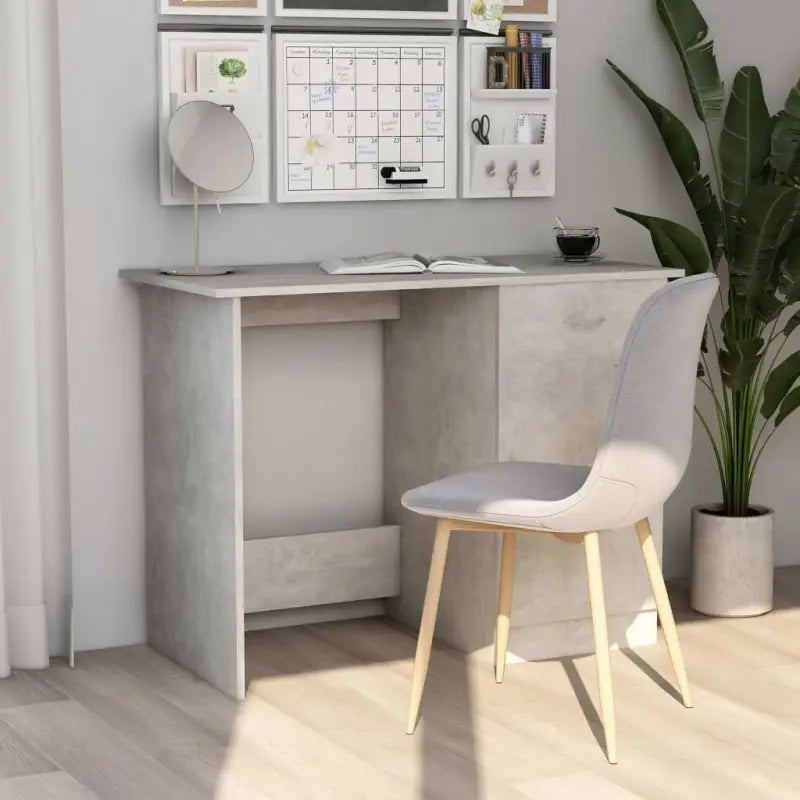 Moderne bureau van bewerkt hout voor studeer- en werkruimtes - Betongrijs - Bureaus