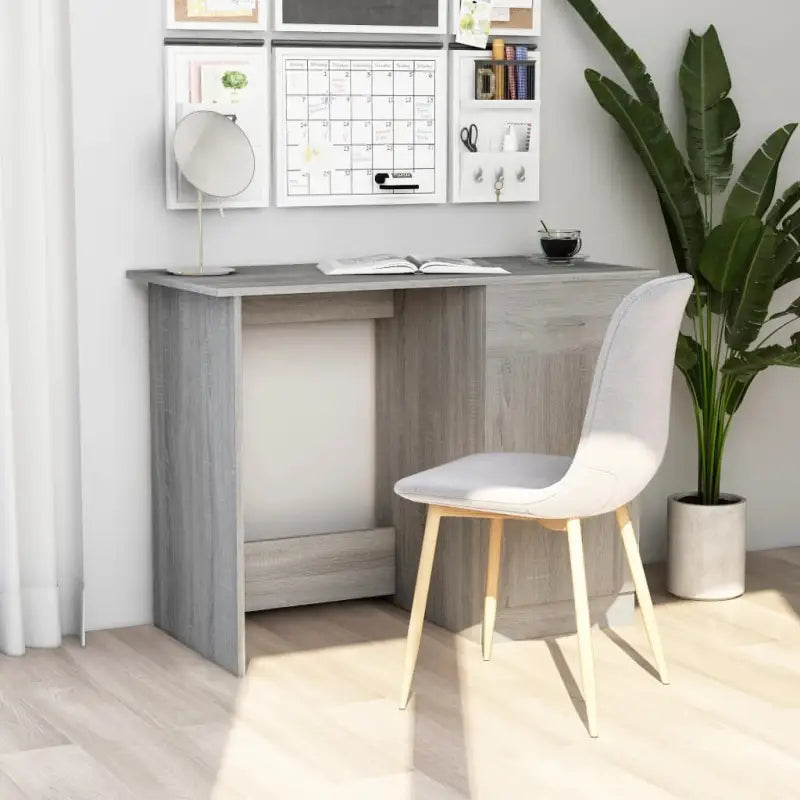 Moderne bureau van bewerkt hout voor studeer- en werkruimtes - Grijs sonoma - Bureaus