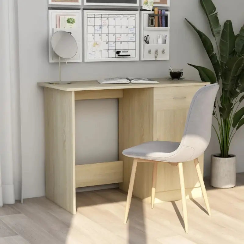 Moderne bureau van bewerkt hout voor studeer- en werkruimtes - Sonoma eiken - Bureaus