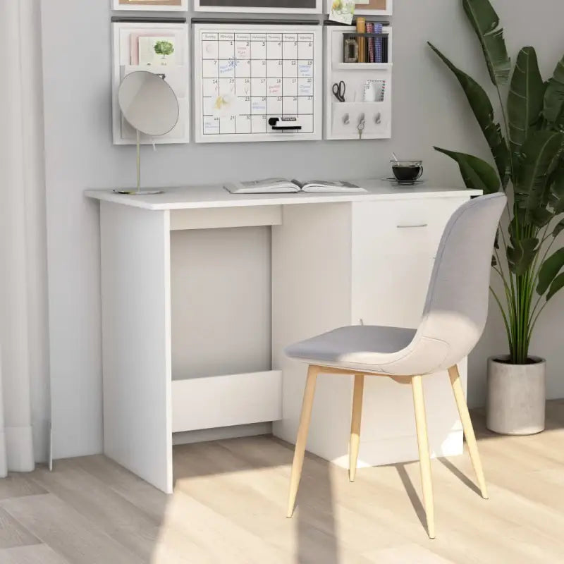 Moderne bureau van bewerkt hout voor studeer- en werkruimtes - Wit - Bureaus