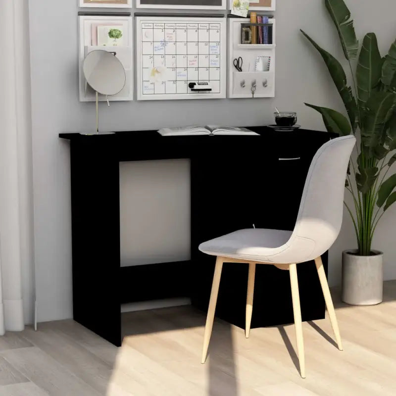 Moderne bureau van bewerkt hout voor studeer- en werkruimtes - Zwart - Bureaus