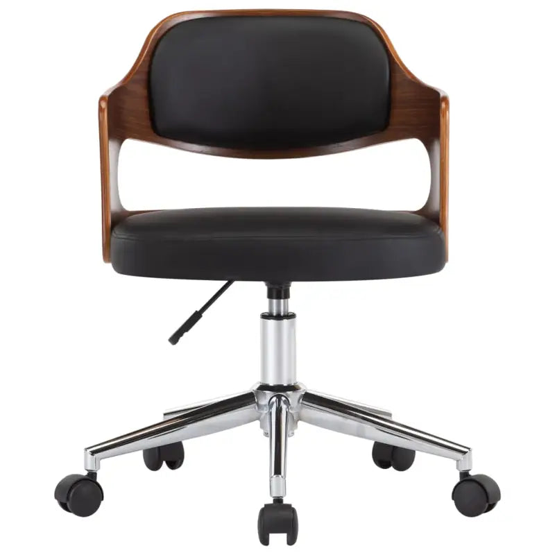 Moderne bureaustoel met gebogen hout en kunstlederen zitting - Bureaustoelen