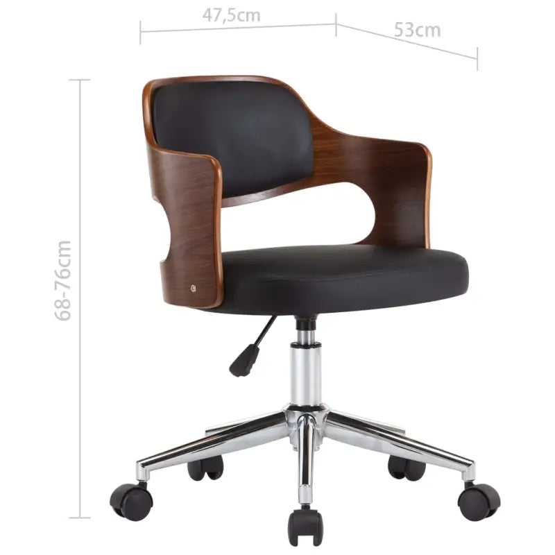 Moderne bureaustoel met gebogen hout en kunstlederen zitting - Bureaustoelen