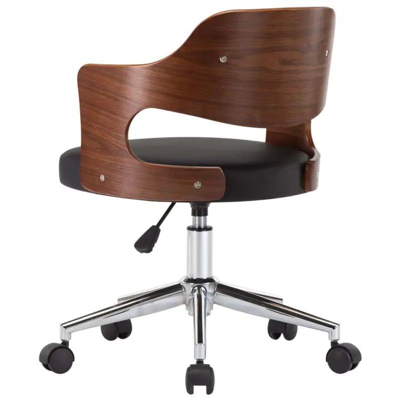 Moderne bureaustoel met gebogen hout en kunstlederen zitting - Bureaustoelen