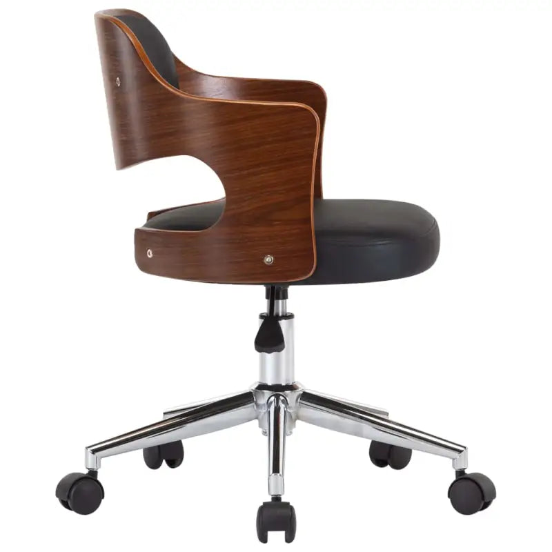 Moderne bureaustoel met gebogen hout en kunstlederen zitting - Bureaustoelen