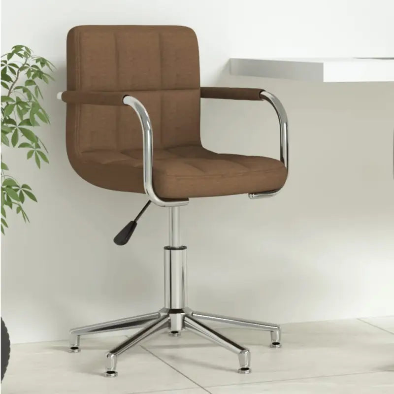 Moderne draaibare kantoorstoel met zacht bekleding - Bruin / 1 - Bureaustoelen